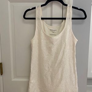 Old navy cream sequin top